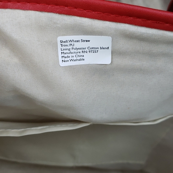 NWOT Laura Geller Beauty Red/Straw bag - Picture 4 of 8